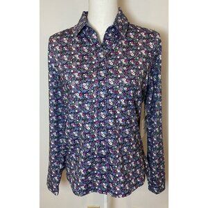 NWT Belyn Key Katherine Keystone Golf Shirt Blouse Long Sleeve Floral S New
